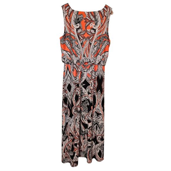 Emma & Michele Tank Top Maxi Elastic Waist Floral And Paisley Dress XL - Picture 7 of 7